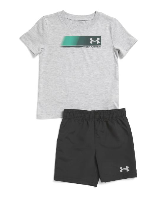 UNDER ARMOUR Little Boys 2pc Tee And Woven Shorts Set
