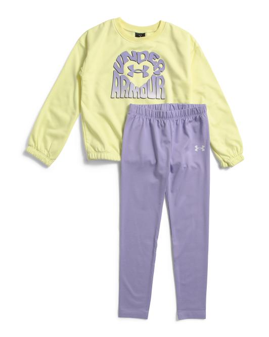 UNDER ARMOUR Little Girls Crew Neck Top And Leggings Set