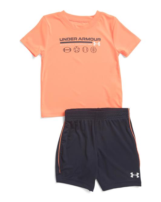 UNDER ARMOUR Toddler Boys 2pc Tech Sports Tee And Shorts Set