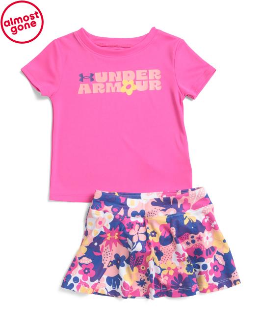 UNDER ARMOUR Toddler Girls 2pc Tee And Printed Skort Set