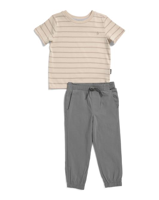 VOLCOM Boys 2pc Short Sleeve Tee And Pants Set