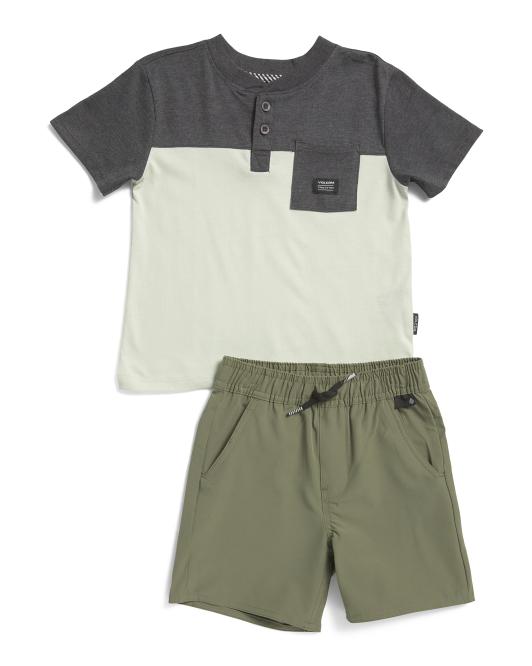 VOLCOM Toddler Boys 2pc Top And Shorts Set