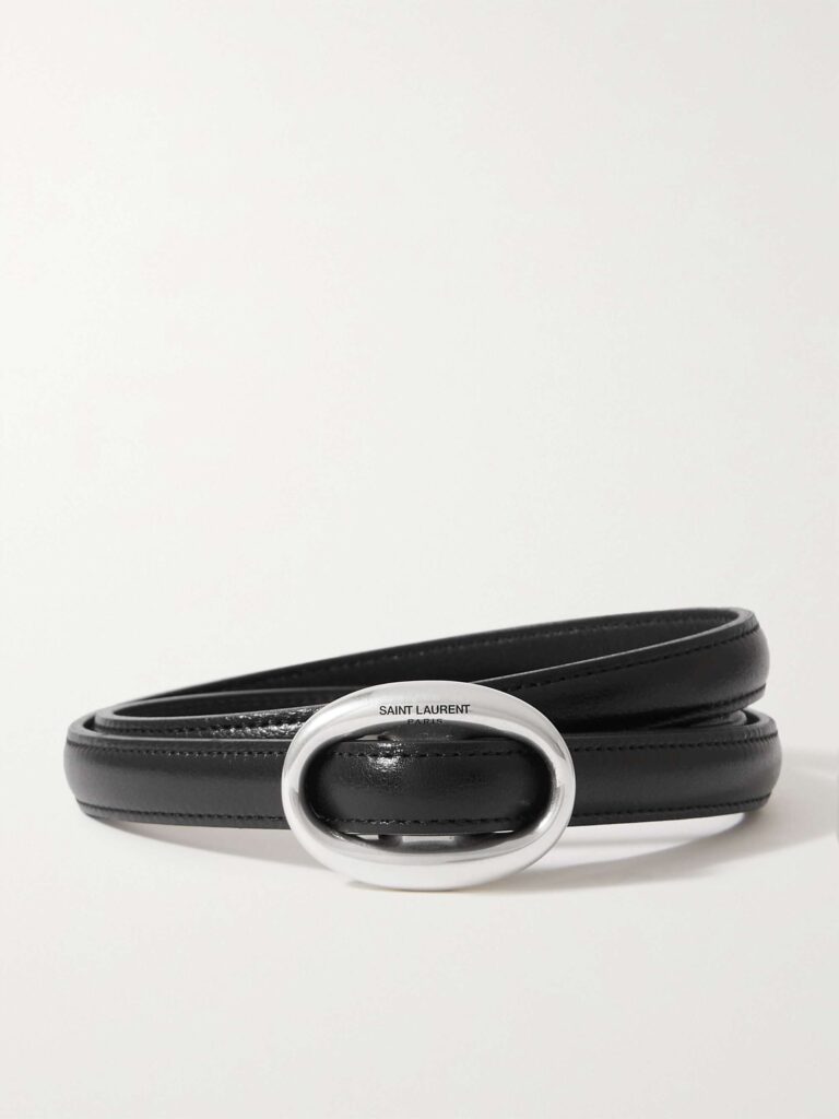 Glossed-leather belt