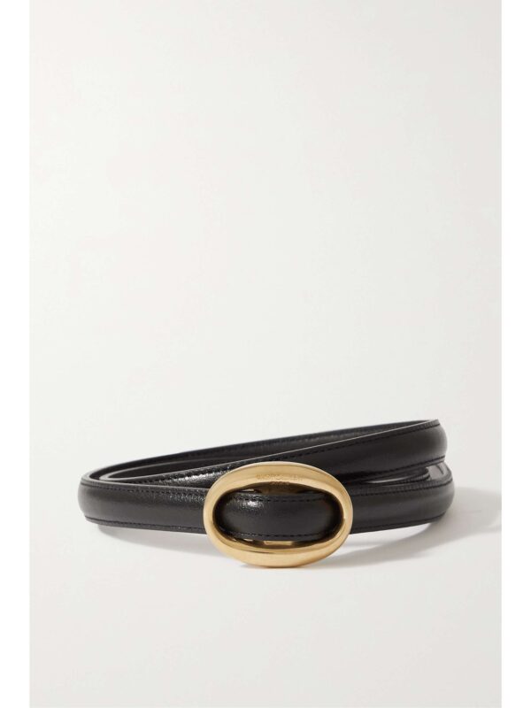 Glossed-leather belt