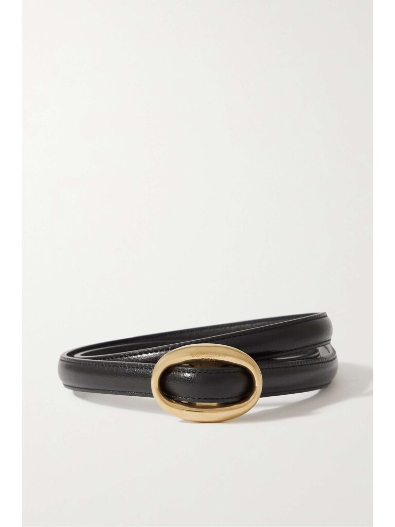 Glossed-leather belt