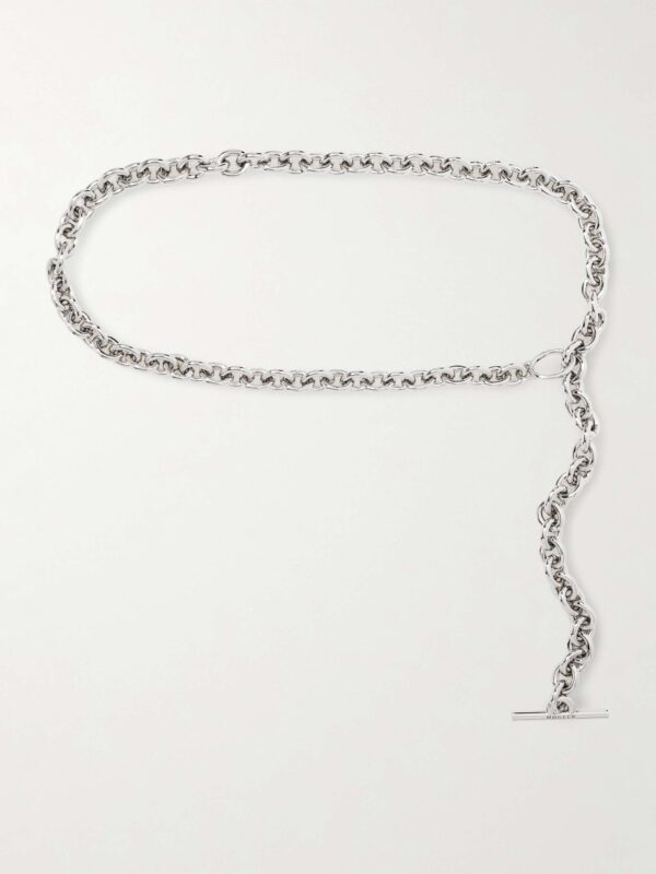 Silver-tone chain belt