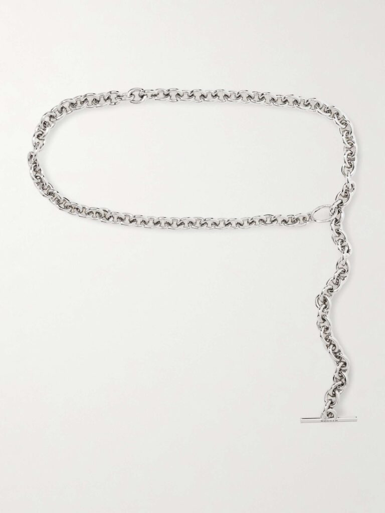 Silver-tone chain belt