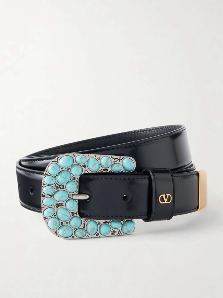 Mini Vlogo embellished leather belt