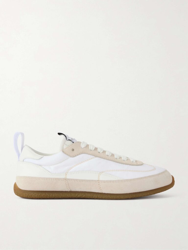 EC1 suede and leather-trimmed shell sneakers