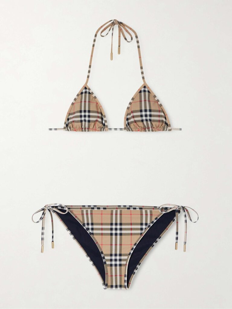 Checked triangle bikini