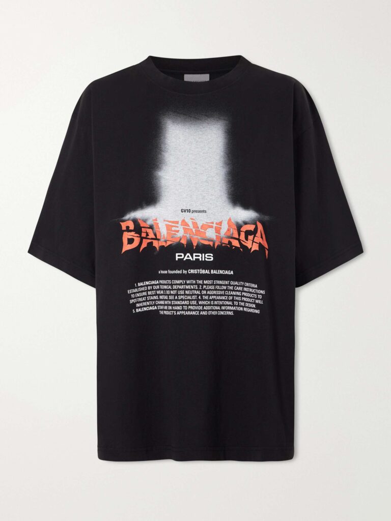 Printed cotton-blend T-shirt