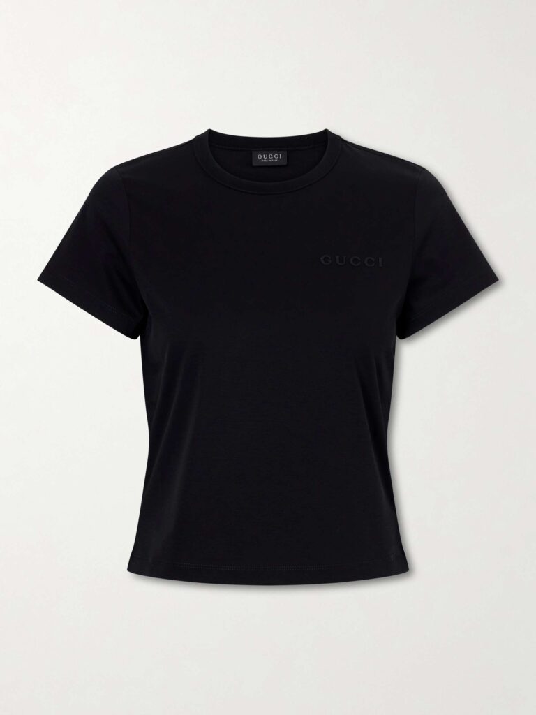 Logo-embroidered cotton T-shirt