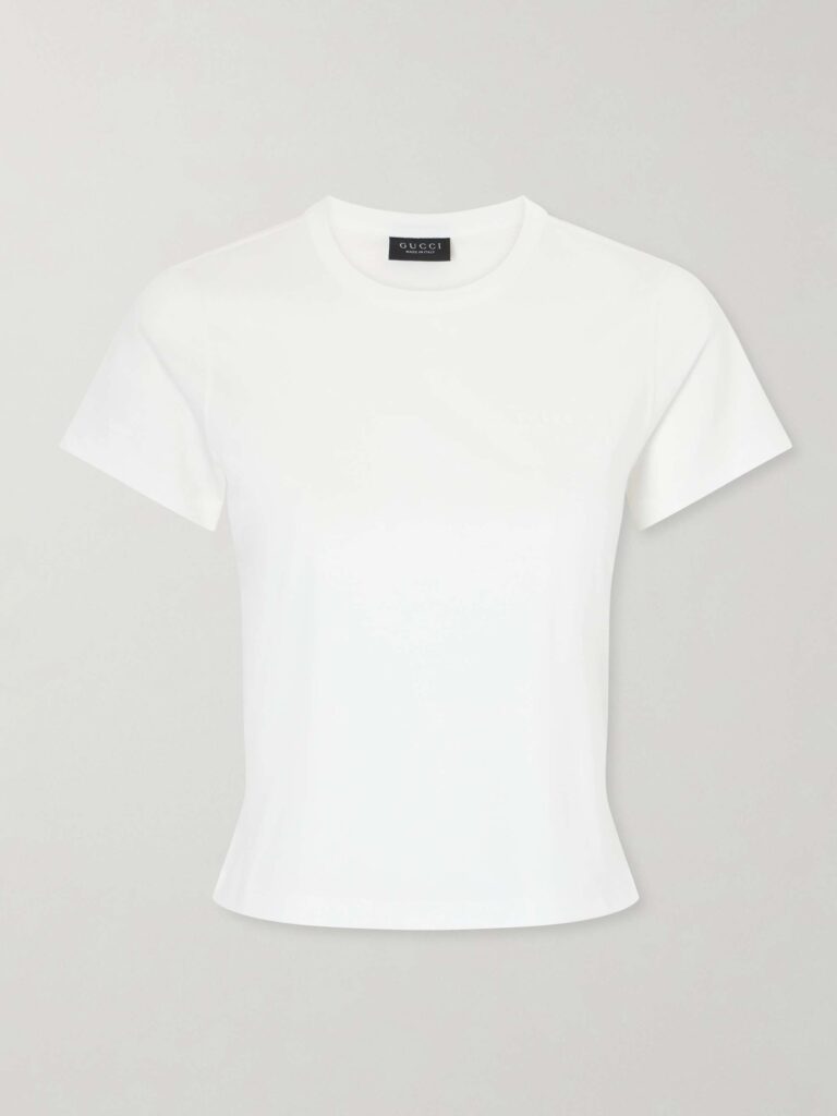 Logo-embroidered cotton T-shirt
