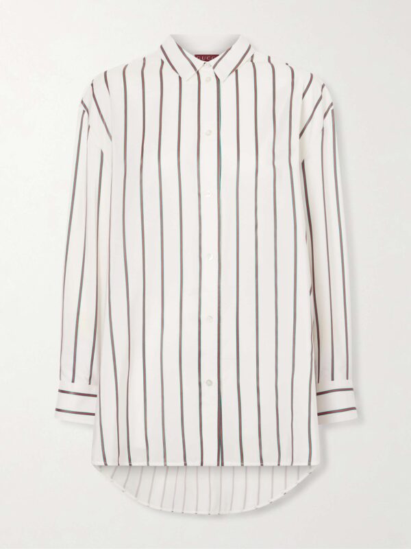 Striped silk-blend shirt