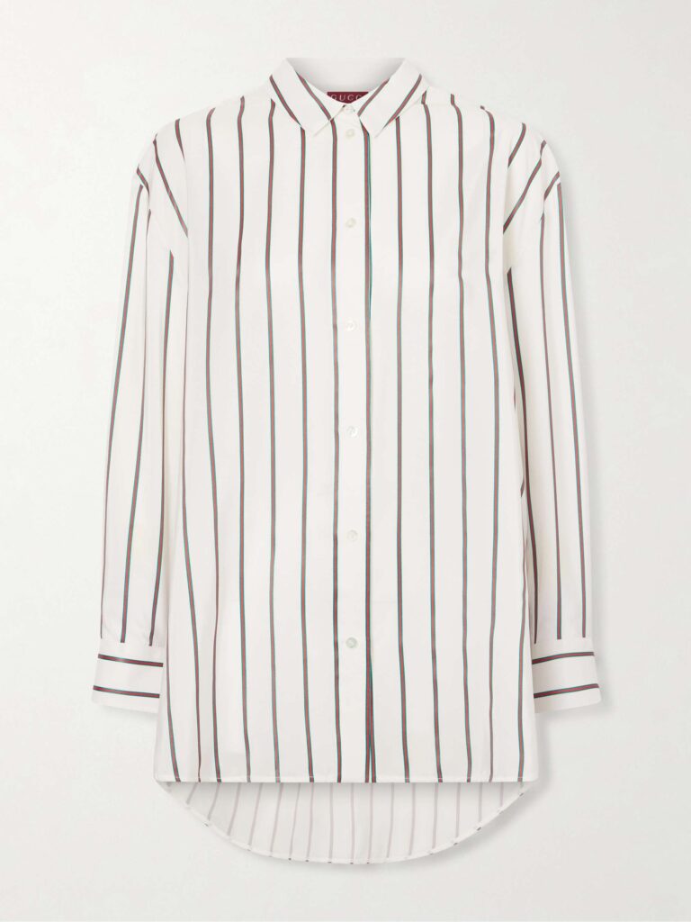 Striped silk-blend shirt