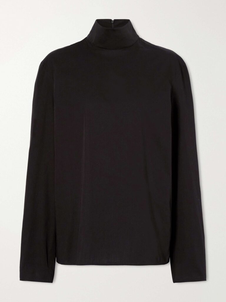 Cotton-blend poplin shirt