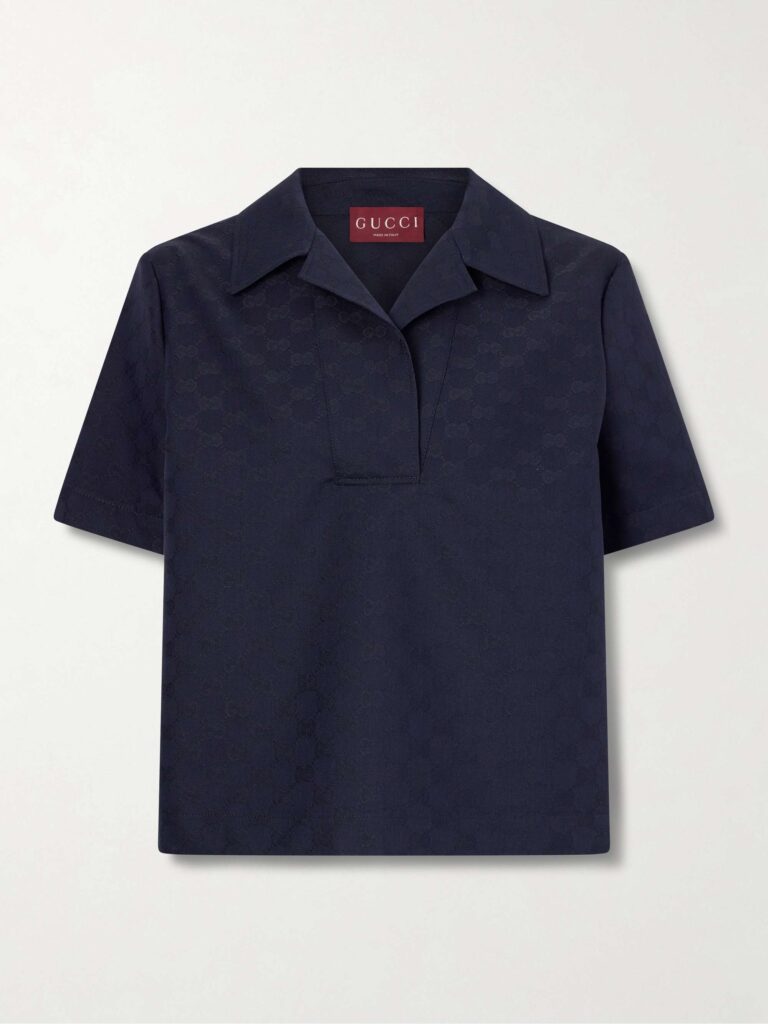 Jacquard polo top