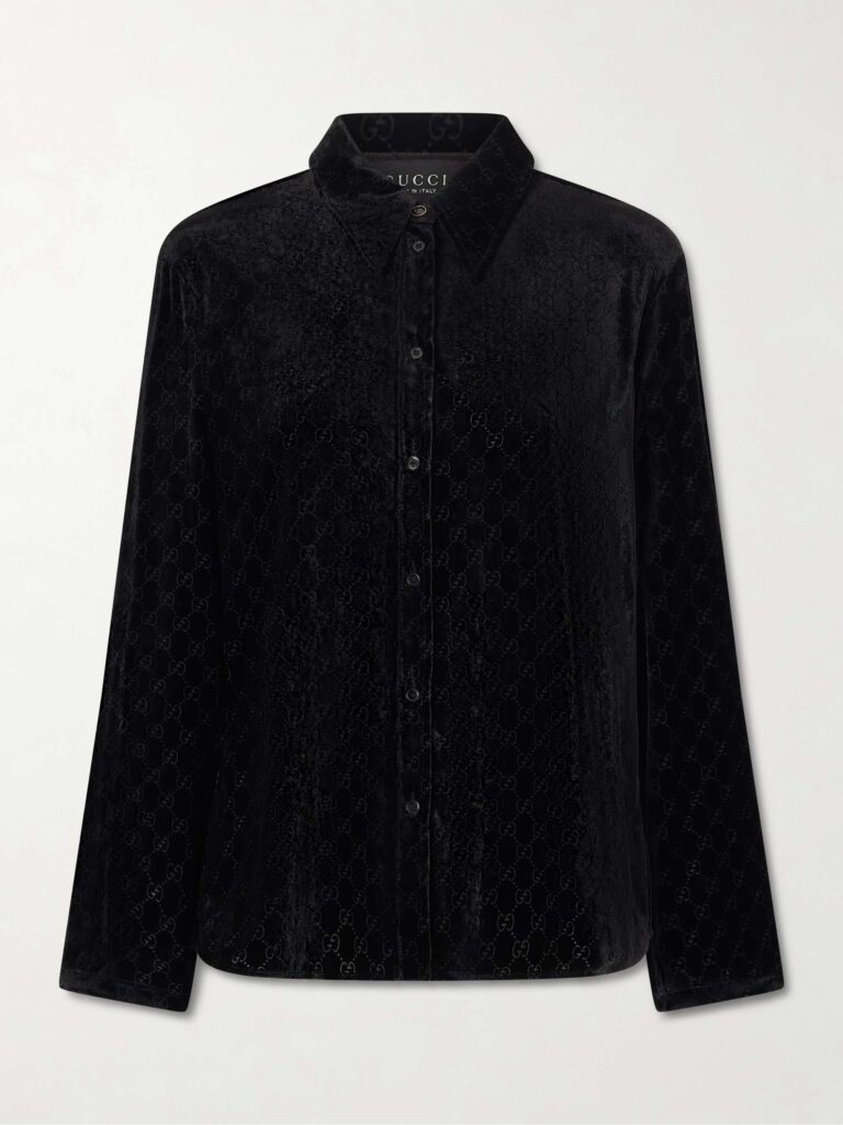 Devoré-velvet shirt