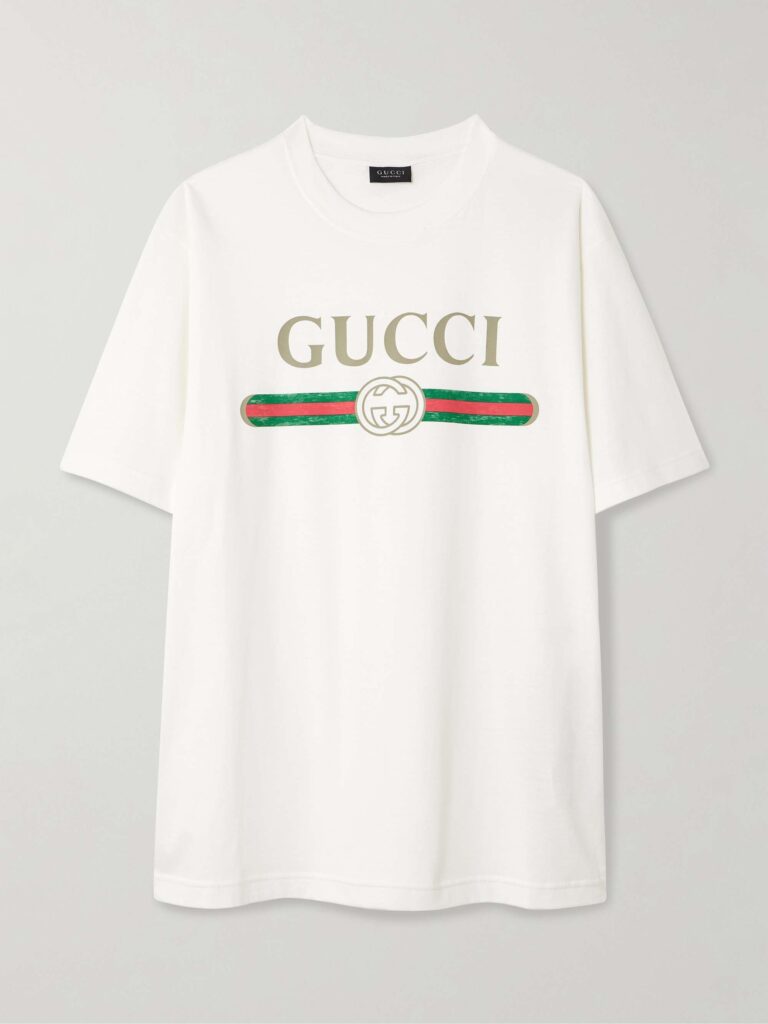 Oversized printed cotton and silk-blend jersey T-shirt