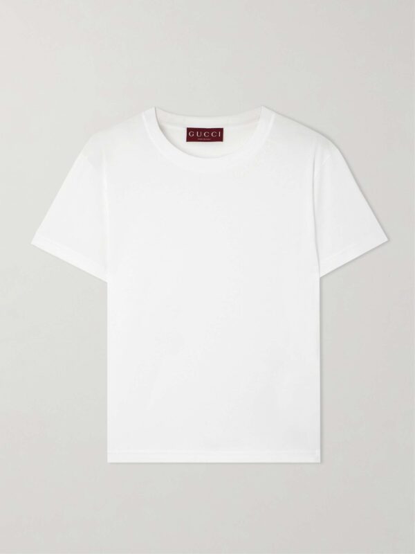 Logo-embroidered cotton-jersey T-shirt