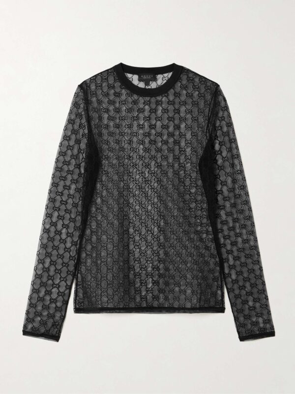 GG stretch-lace top