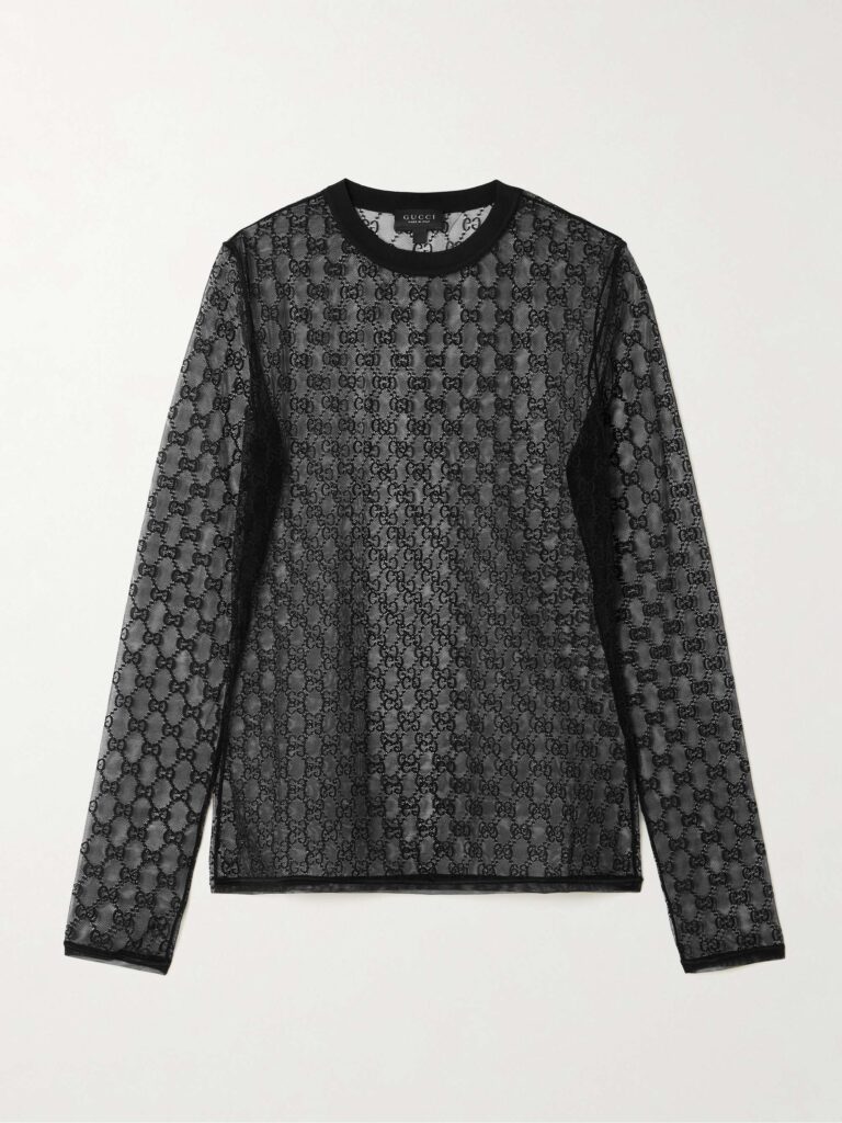 GG stretch-lace top