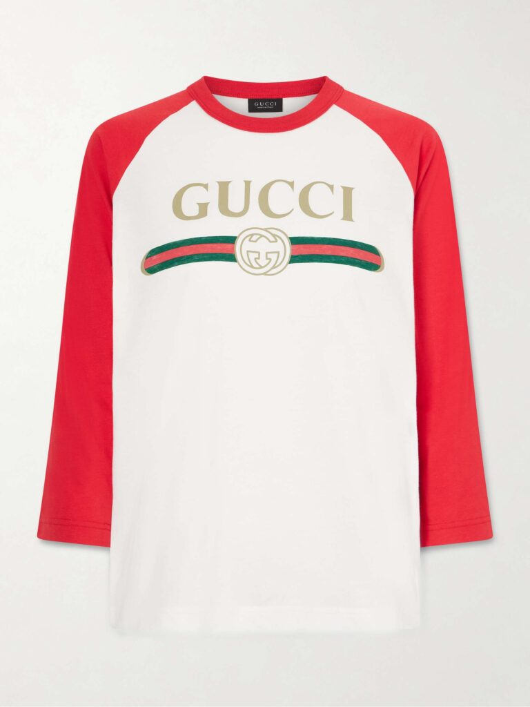 Printed cotton-blend jersey T-shirt