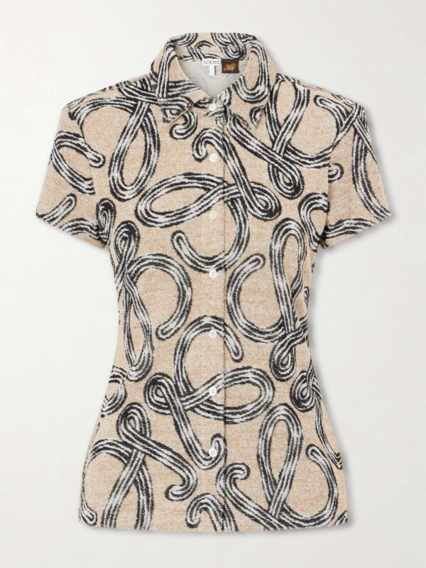 +Paula’s Ibiza printed cotton-blend terry shirt