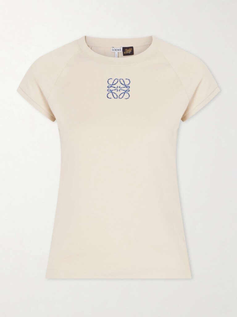 + Paula’s Ibiza Anagram embroidered cotton T-shirt
