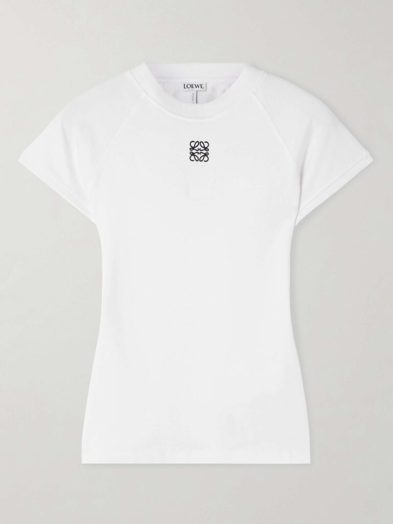 Anagram embroidered cotton-blend jersey T-shirt