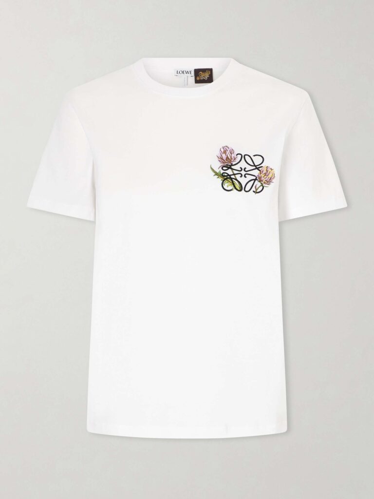 + Paula’s Ibiza Anagram embroidered cotton-jersey T-shirt