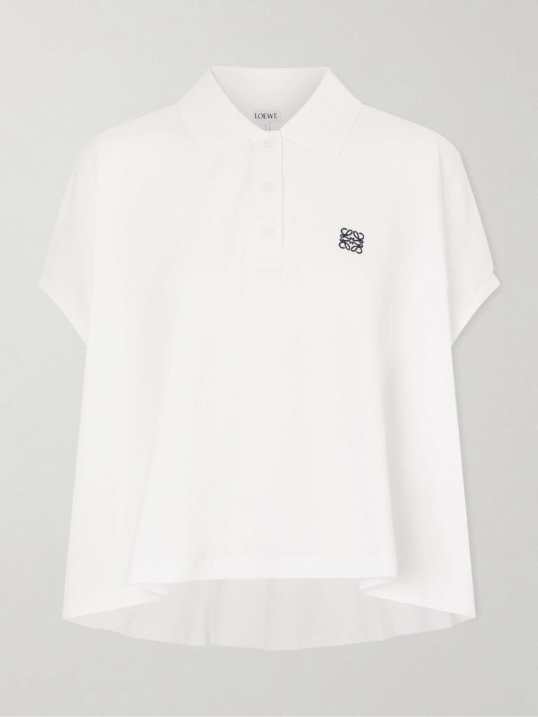 Anagram embroidered cotton-piqué polo shirt
