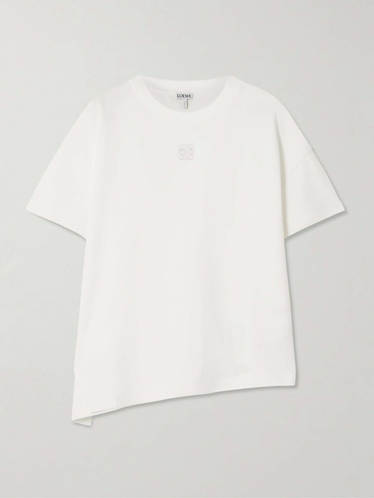 Anagram asymmetric cotton-blend jersey T-shirt