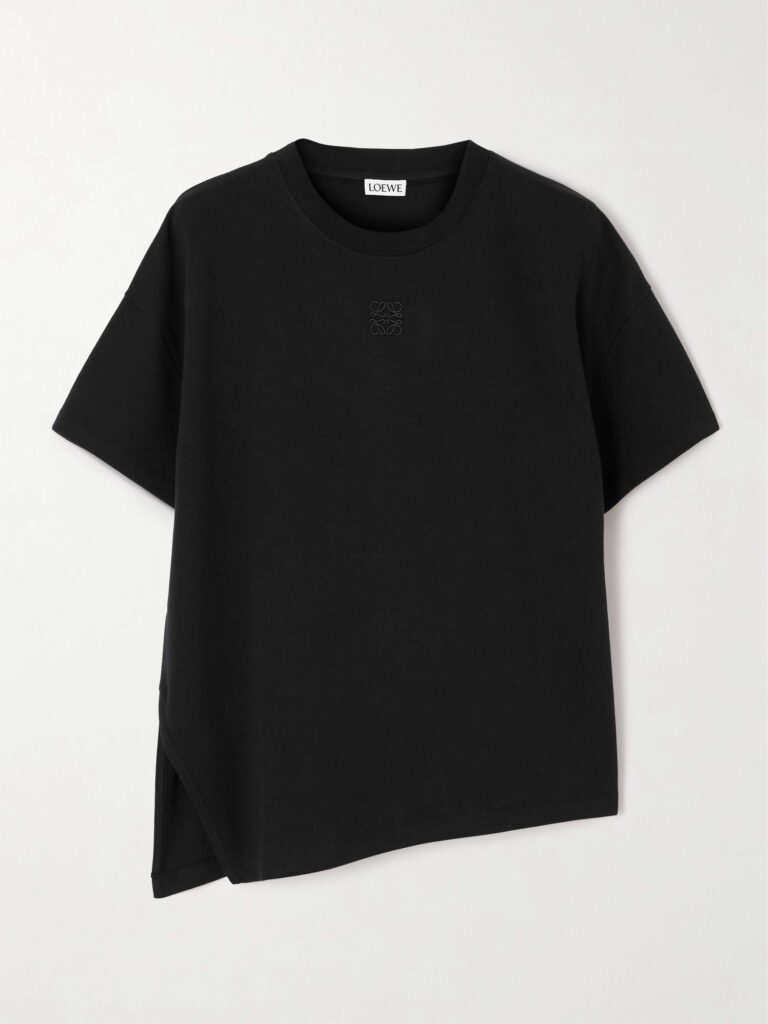 Anagram asymmetric cotton-blend jersey T-shirt