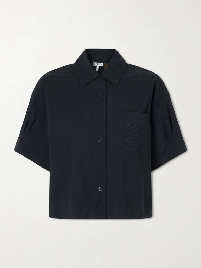 + Paula's Ibiza Anagram-embroidered cotton-blend shirt