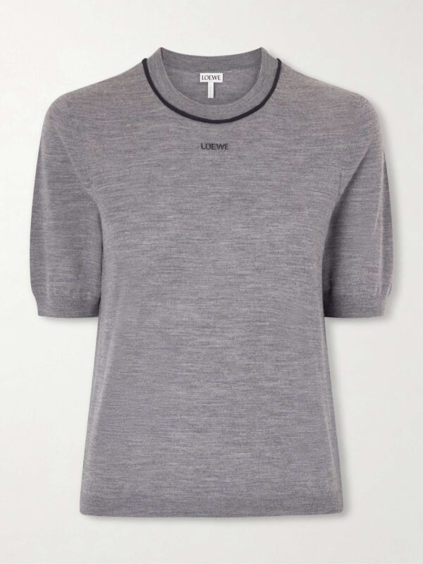 Piped wool T-shirt