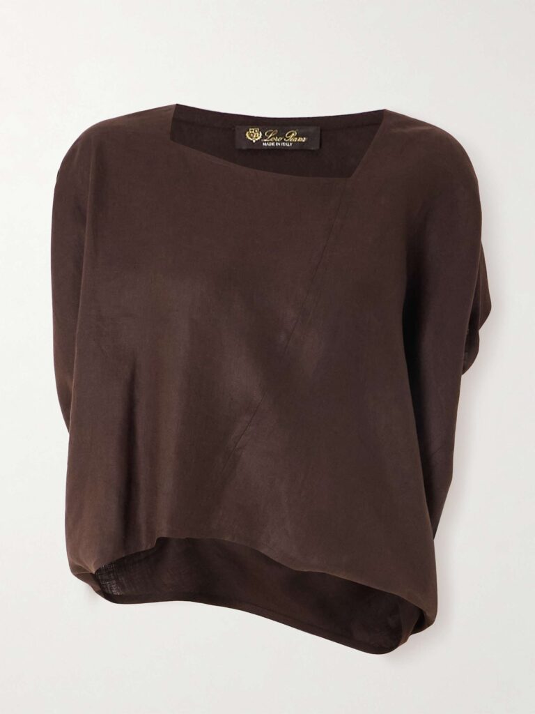 Gaia asymmetric linen blouse