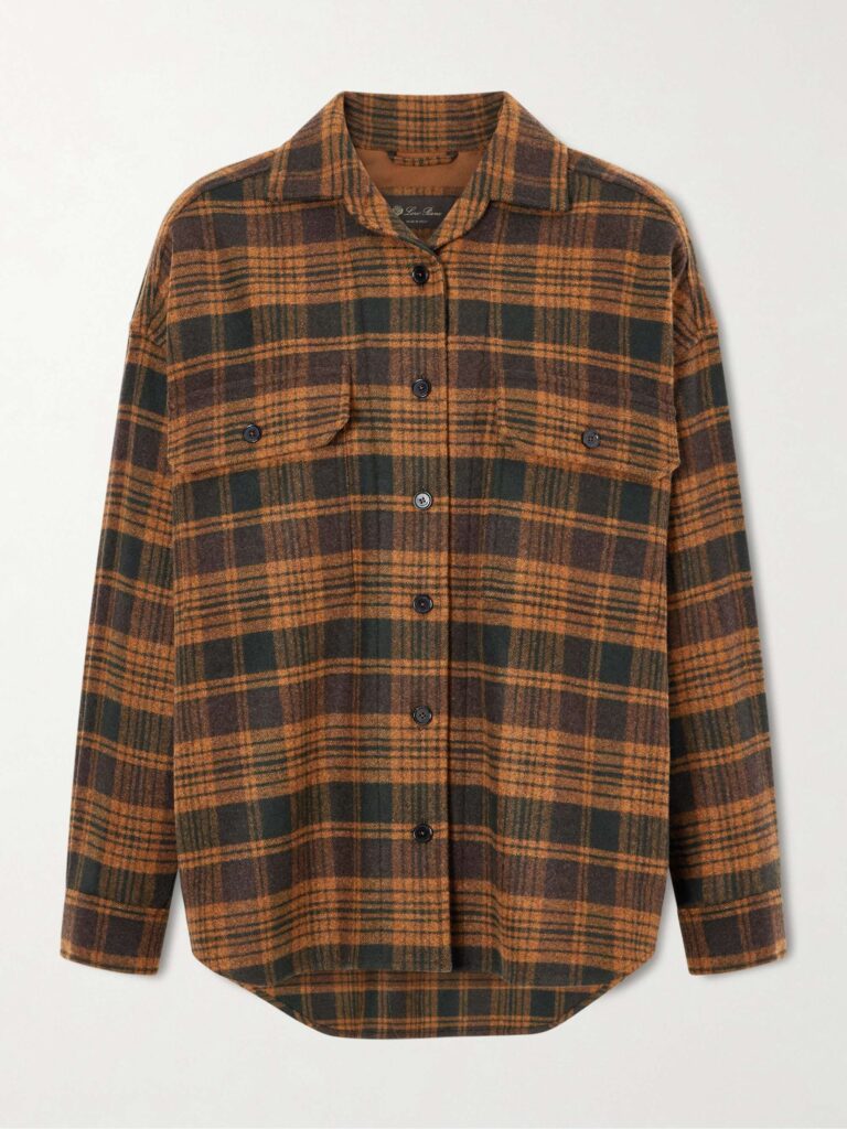 Darby checked wool and cashmere-blend shirt