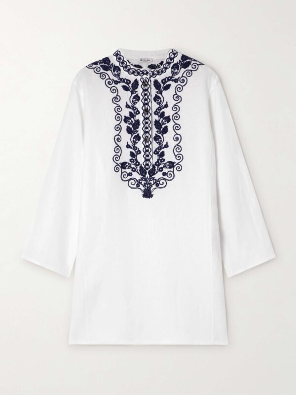 Embroidered linen blouse