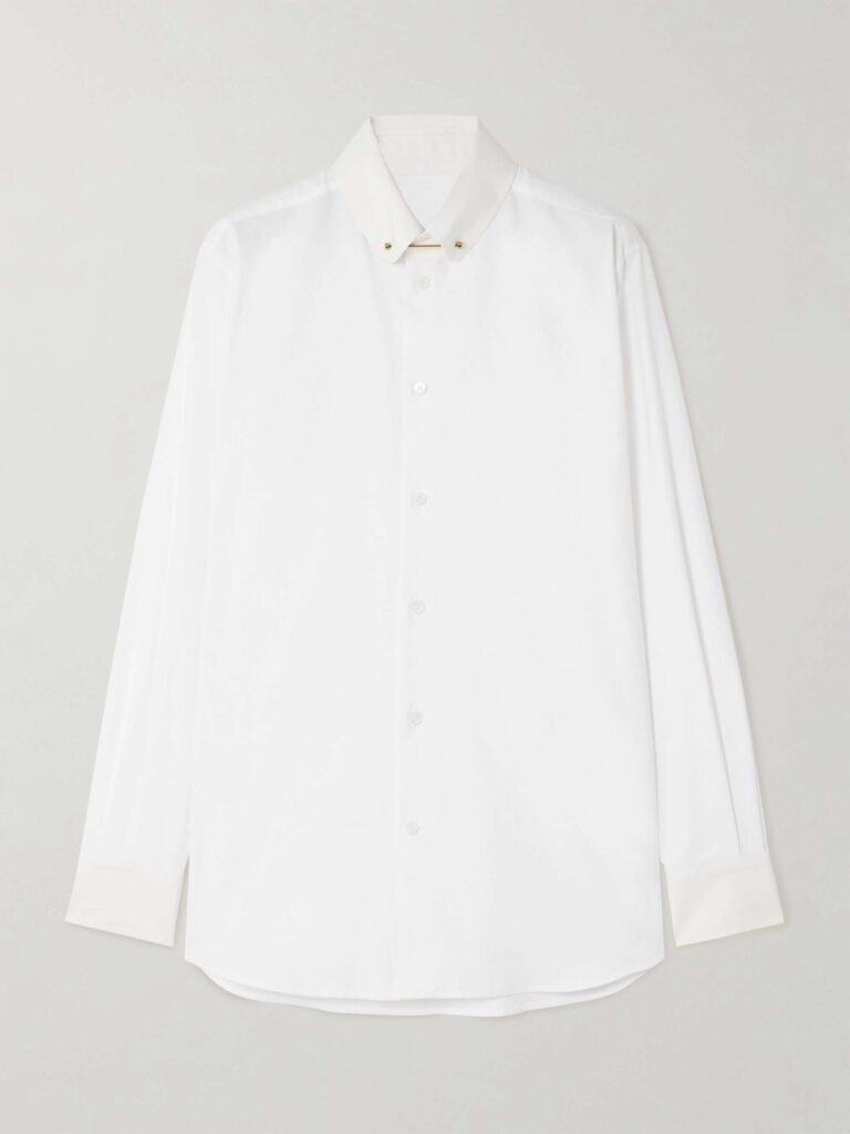 Thea embellished cotton Oxford shirt