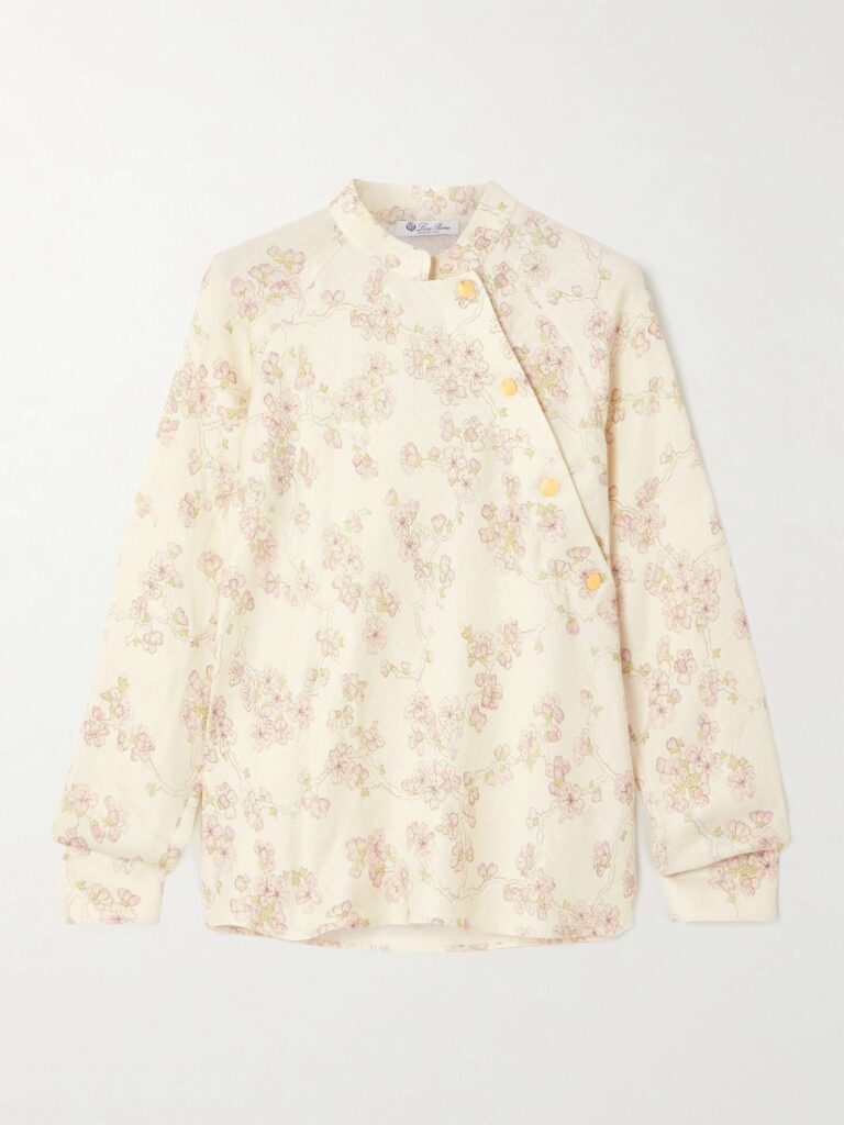 Klara floral-print linen and cotton-blend twill blouse
