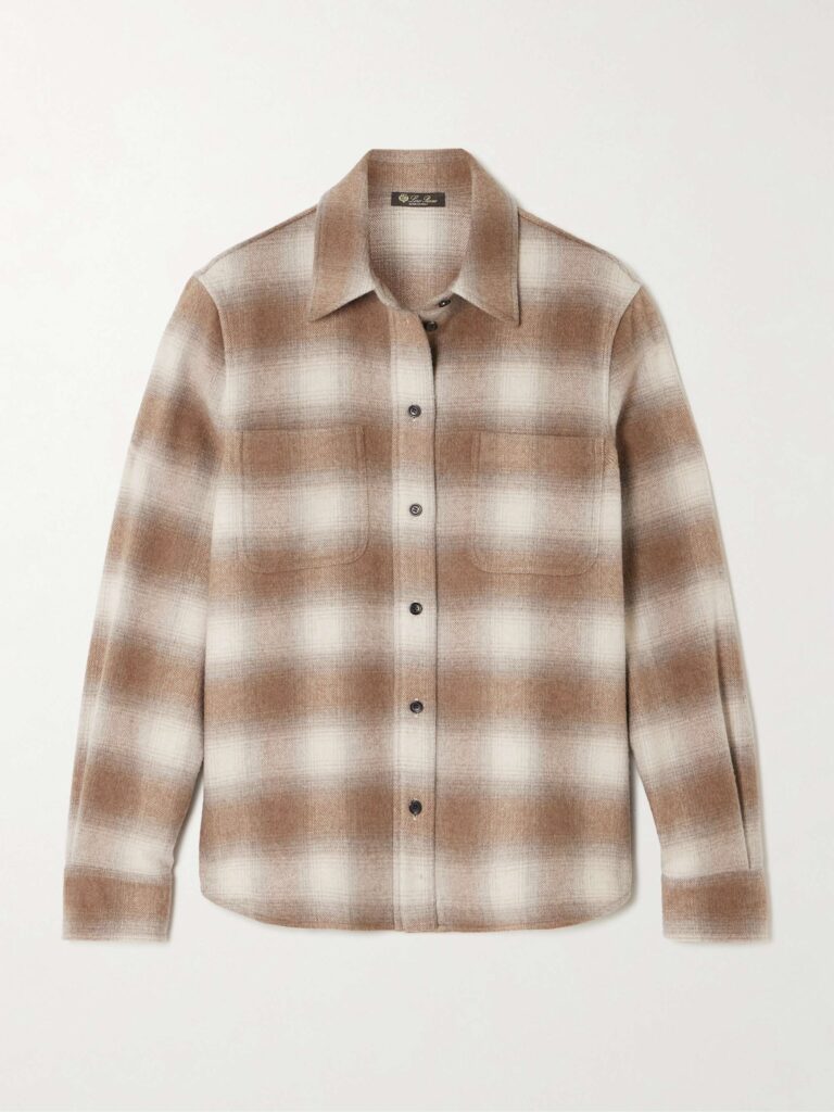 Checked wool and cashmere-blend flannel shirt