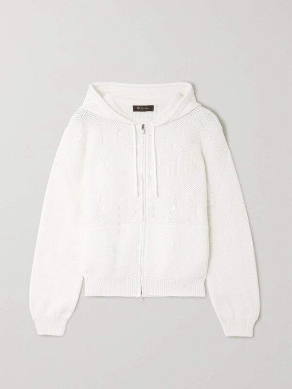 Open-knit cotton hoodie