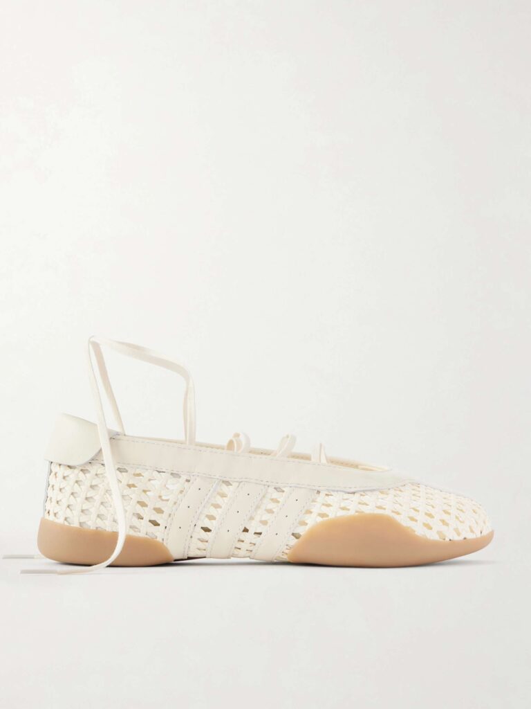 Taekwondo Mei Ballet leather-trimmed rubber sneakers