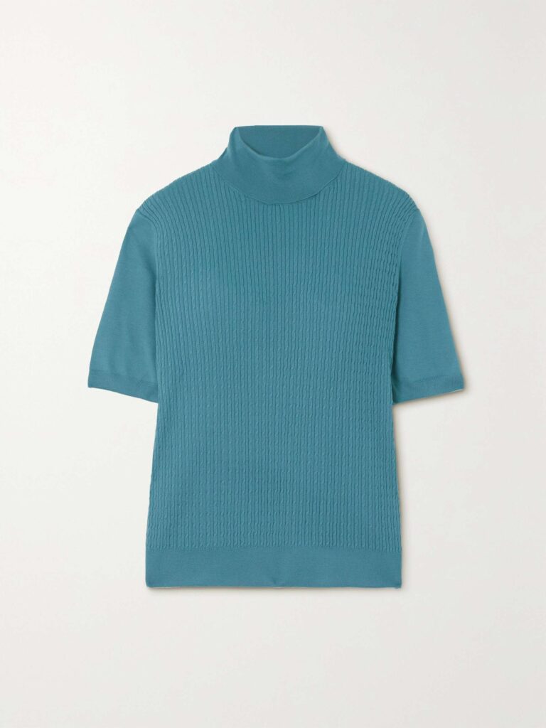 Dolcevita ribbed cashmere turtleneck top