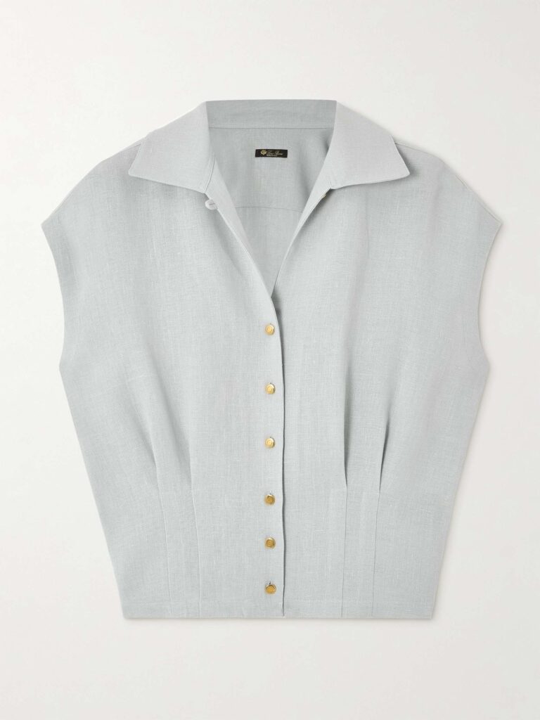 Evangeline pleated linen shirt