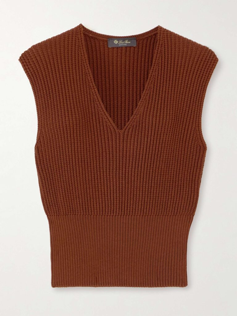 Ikeda ribbed silk and cotton-blend top
