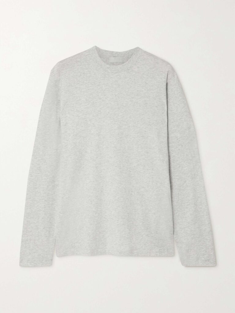 Boyfriend stretch-modal and cotton-blend jersey T-shirt - Light Heather Grey