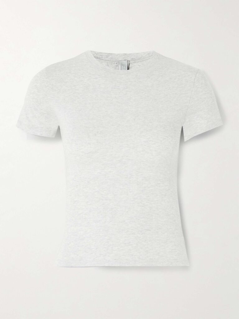 Stretch-cotton jersey T-shirt - Light Heather Grey