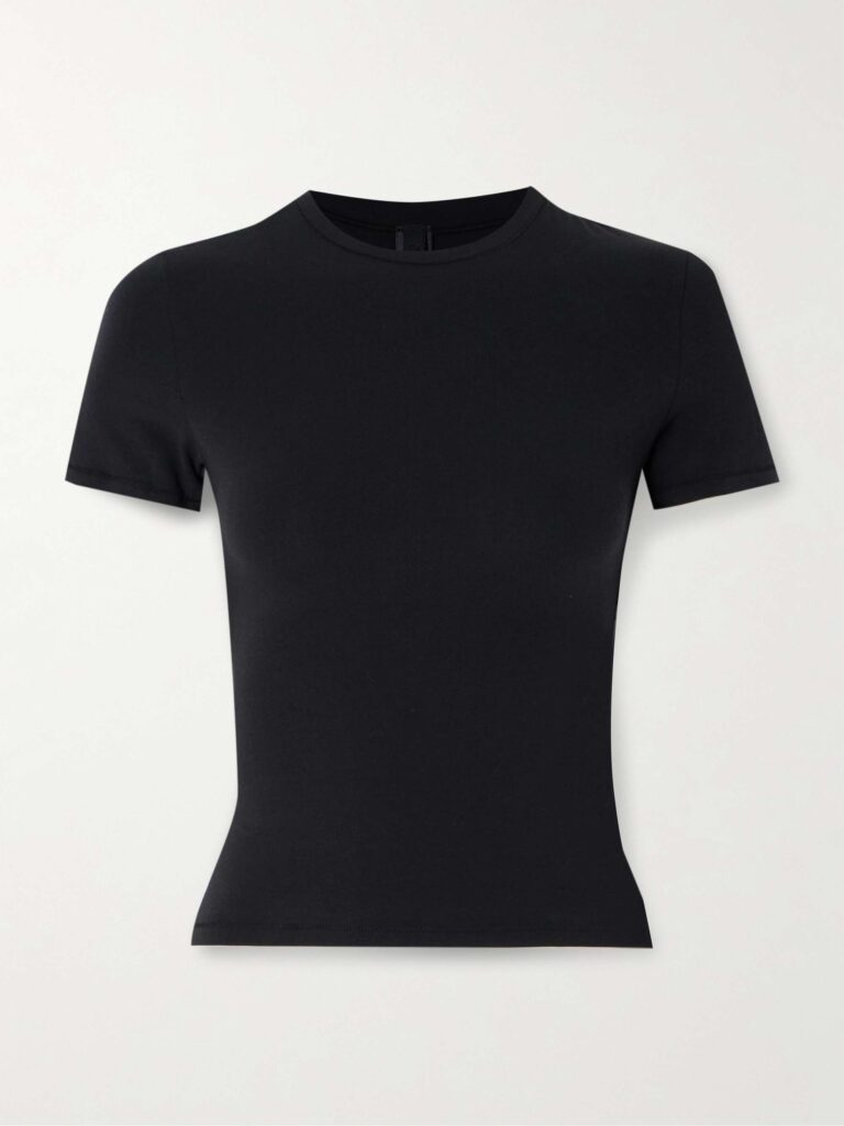 Stretch-cotton jersey T-shirt - Soot